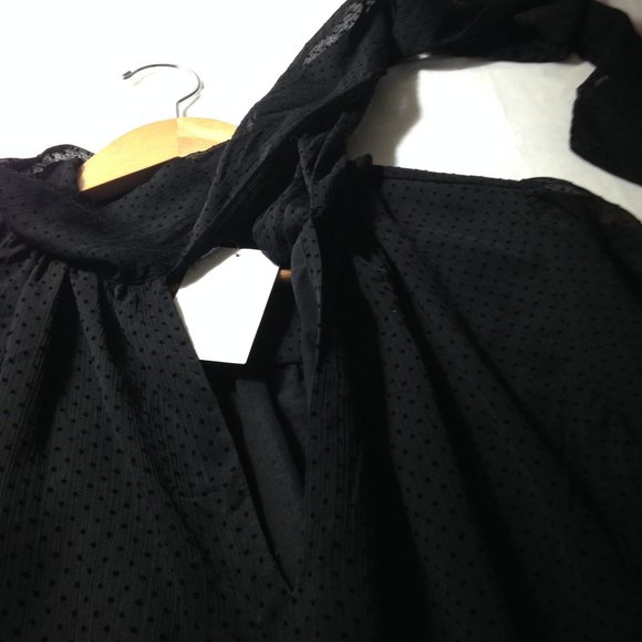 H&M Beautiful Loose Sheer Tie Front Blouse, 4, NWT - Picture 11 of 13